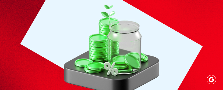 A green bottle containing coins and a small plant, symbolizing carbon credits and environmental sustainability in CFD trading.